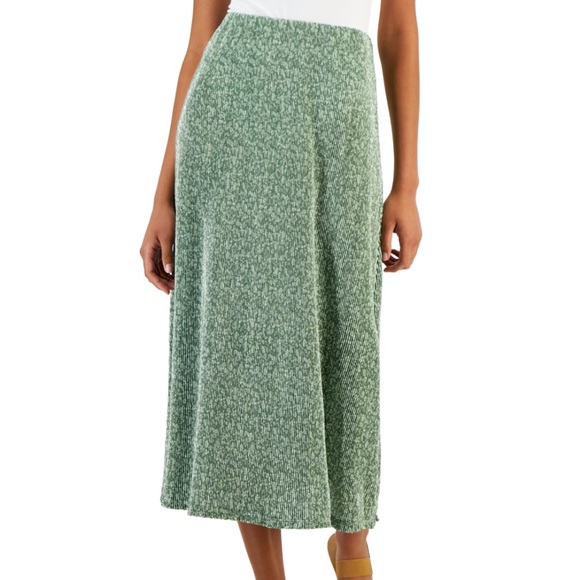 🍂🍁 Fall Free People Inspired Love, Fire Pleated Elastic Waist Midi Skirt Sz XL - Picture 1 of 1